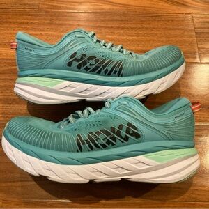 - Hoka One One Bondi 7 Aquarelle Size 9D Teal and White.